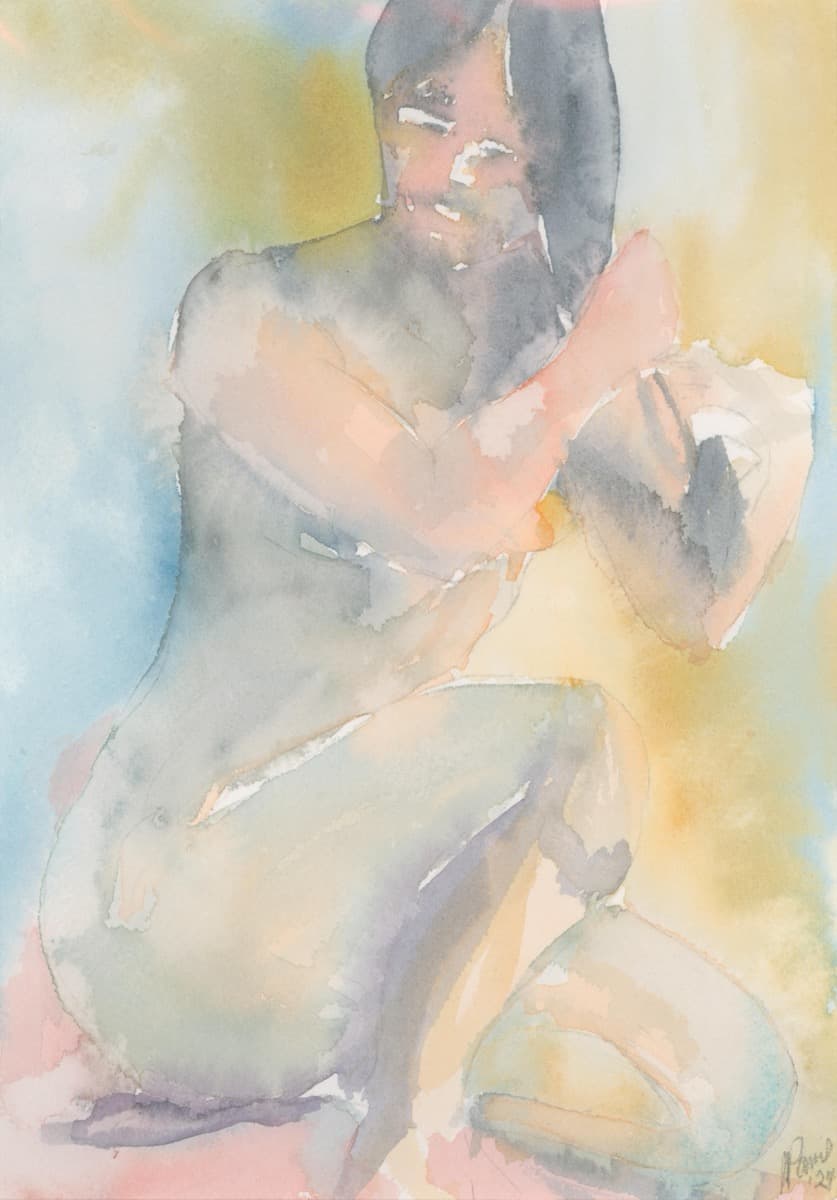 Just a Girl — watercolor by Nikki Paris