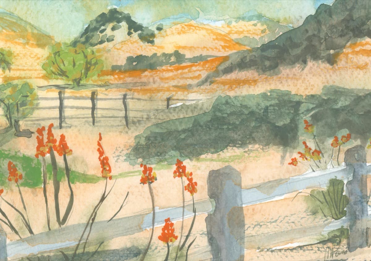 Picnic at Marin Cheese Co. — watercolor by Nikki Paris